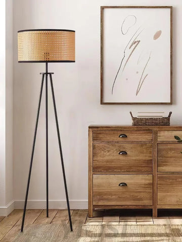 Aubrey Floor Lamp  ∅ 16.5″ Rattan - Rattan-1-Yiosilamp