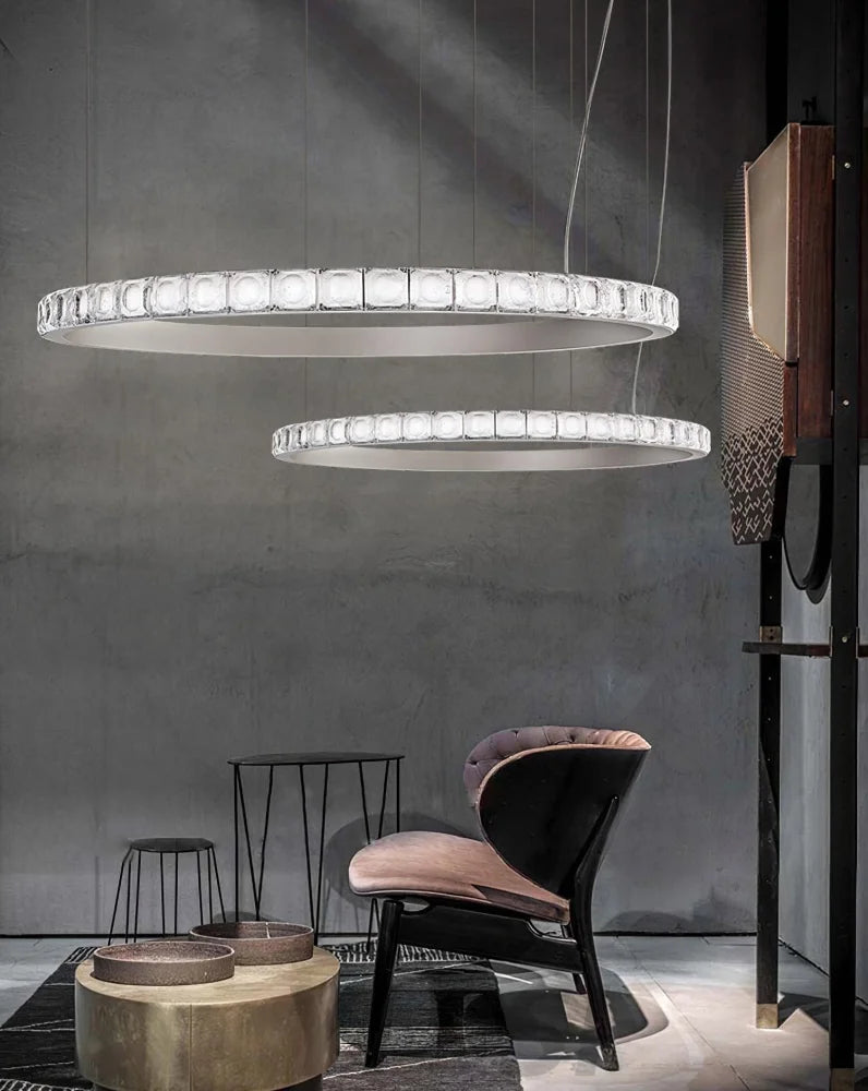 Aura Ring Chandelier ∅ 15.7″ - Straps-1-Yiosilamp