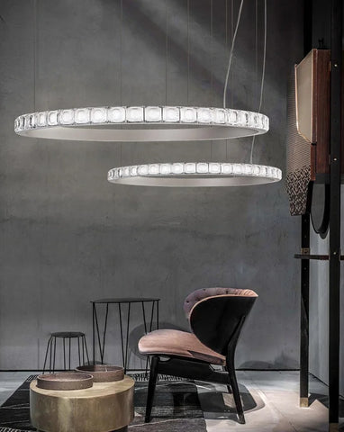 Aura Ring Chandelier ∅ 15.7″ - Straps-1-Yiosilamp