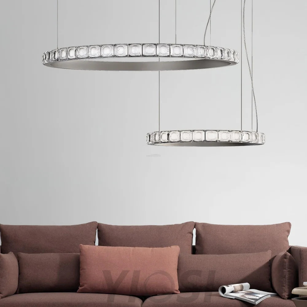 Aura Ring Chandelier ∅ 15.7″ - Straps-1-Yiosilamp