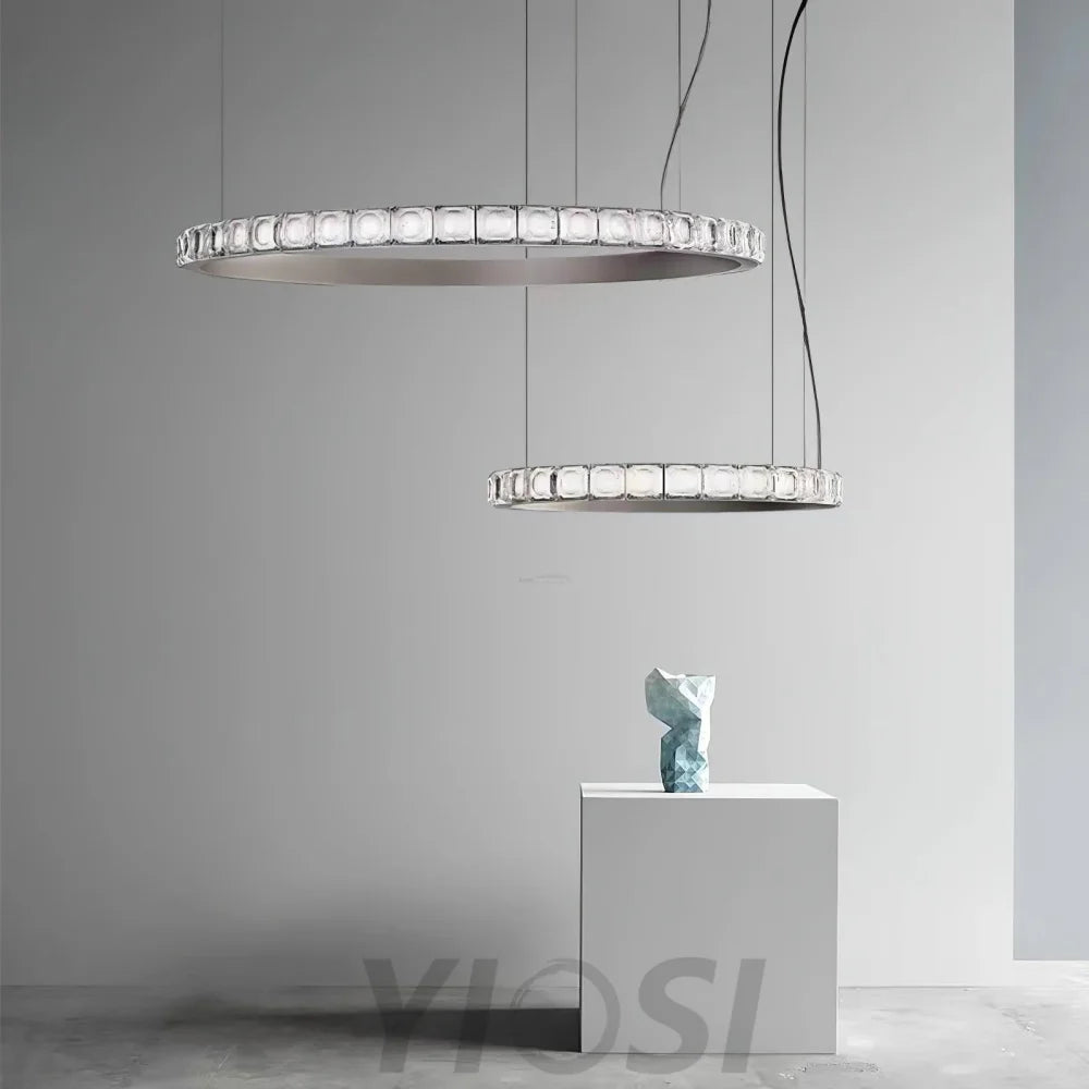 Aura Ring Chandelier ∅ 15.7″ - Straps-1-Yiosilamp