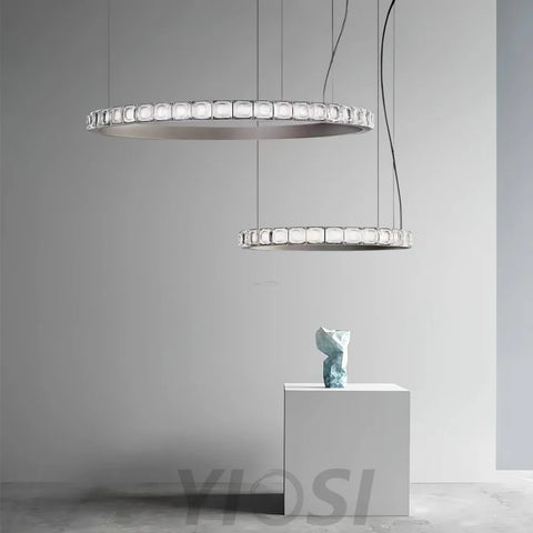 Aura Ring Chandelier ∅ 15.7″ - Straps-1-Yiosilamp