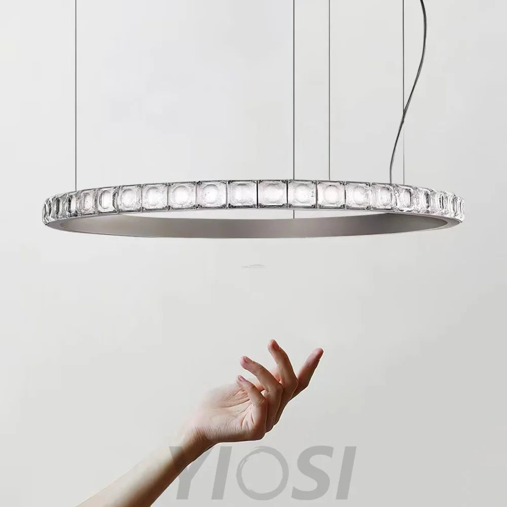 Aura Ring Chandelier ∅ 15.7″ - Straps-1-Yiosilamp