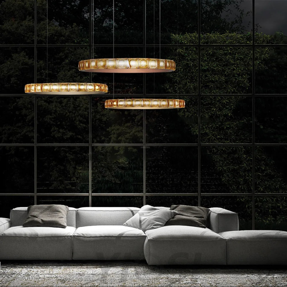 Aura Ring Chandelier ∅ 15.7″ - Straps-1-Yiosilamp