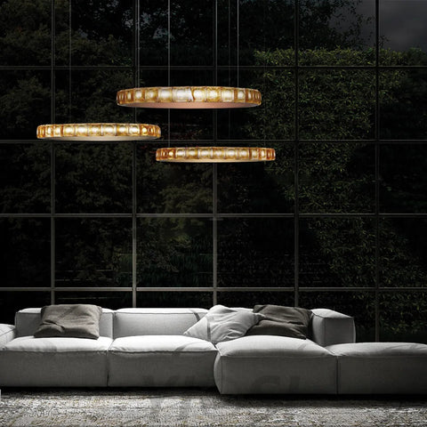 Aura Ring Chandelier ∅ 15.7″ - Straps-1-Yiosilamp