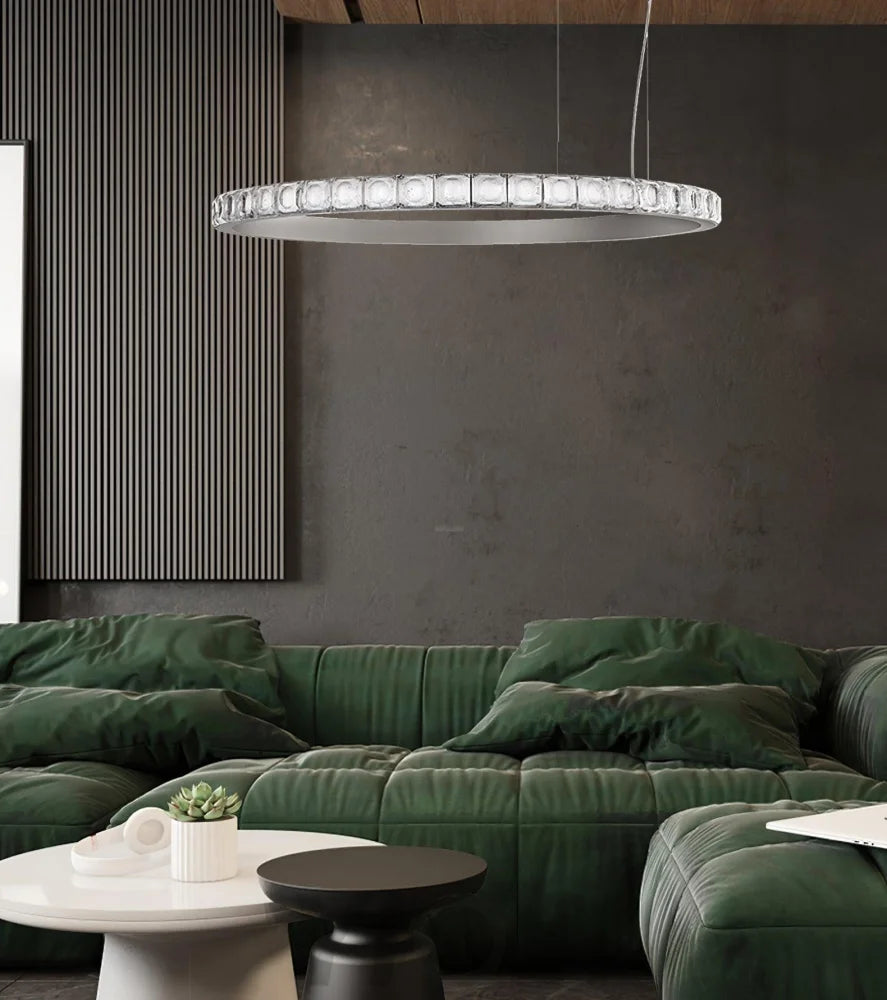 Aura Ring Chandelier ∅ 15.7″ - Straps-1-Yiosilamp