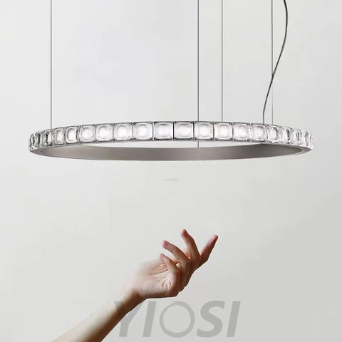 Aura Ring Chandelier ∅ 15.7″ - Straps-1-Yiosilamp