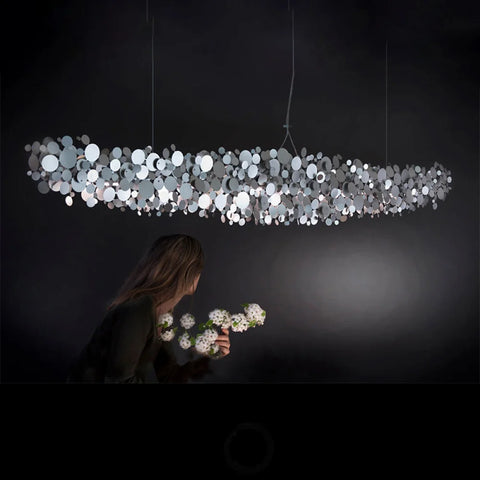 Aurora Stainless Steel Disk Chandelier Custom