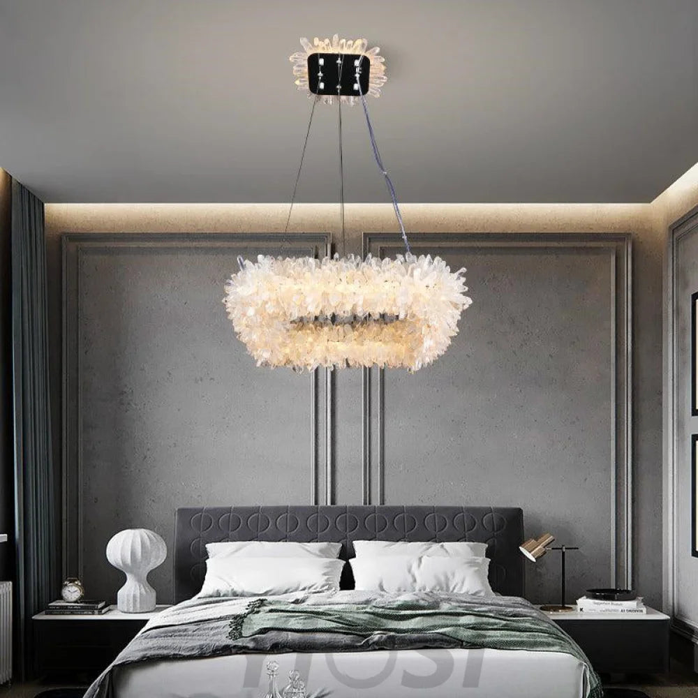 Ava Modern Rock Crystal Square Chandelier