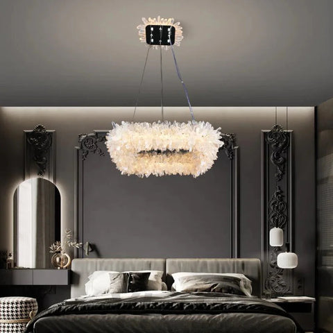 Ava Modern Rock Crystal Square Chandelier