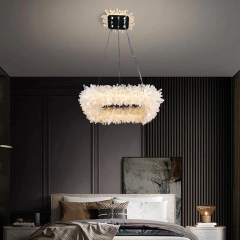 Ava Modern Rock Crystal Square Chandelier