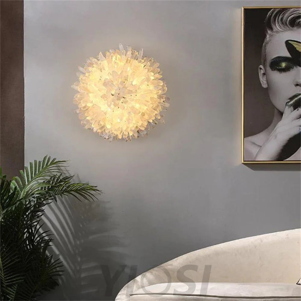 Ava Modern Rock Crystal Wall Sconce