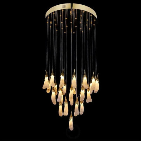 Aydan Modern Rock Crystal Eggplant Chandelier