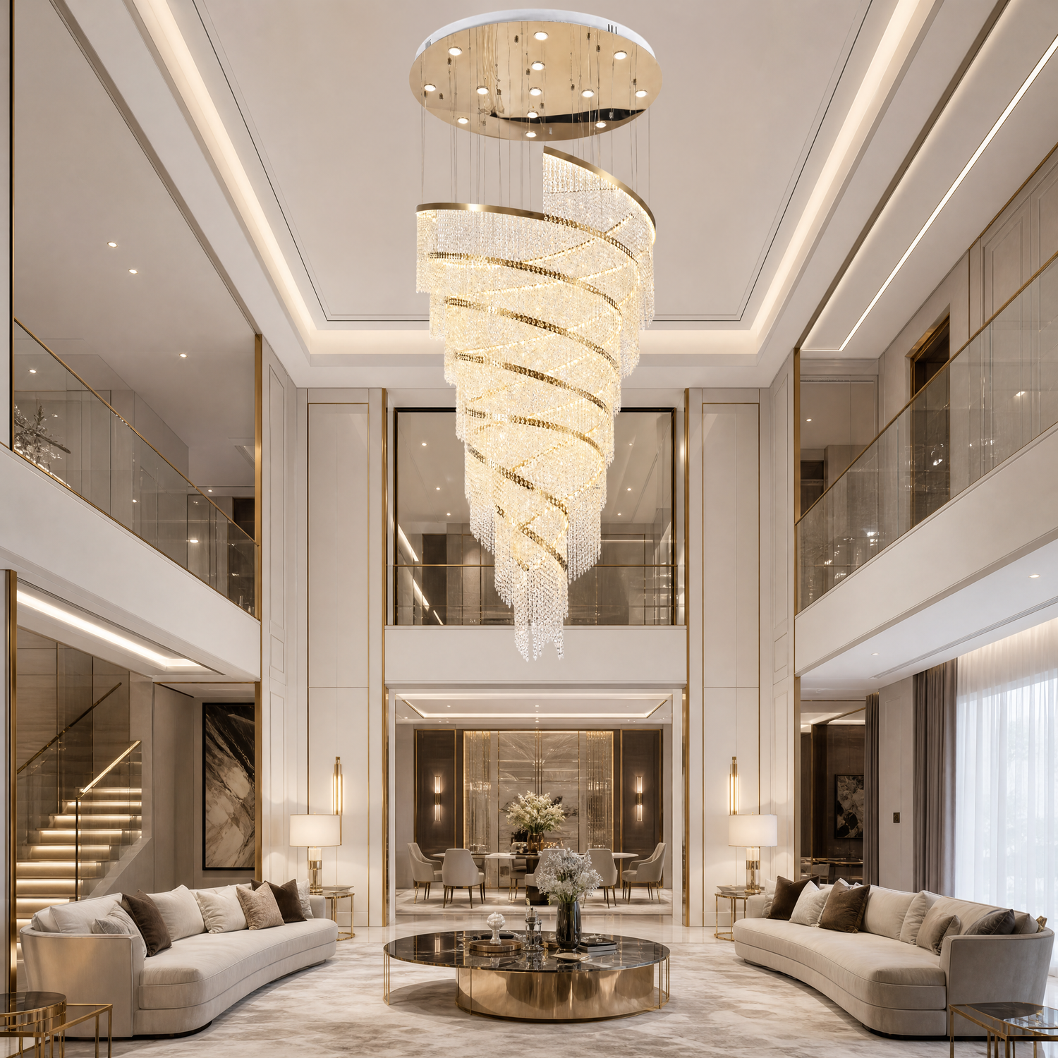 Bacca Crystal Halo Chandelier