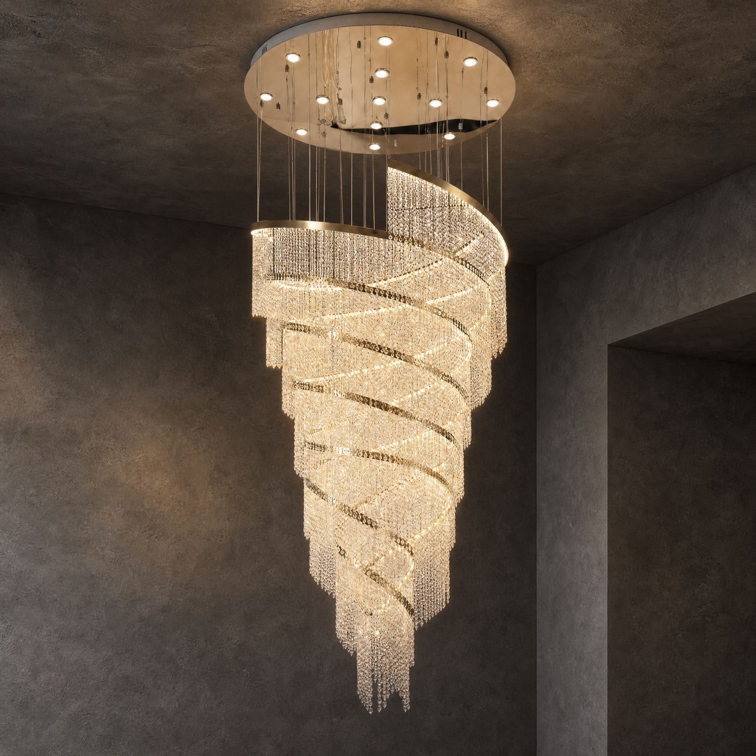 Bacca Crystal Halo Chandelier