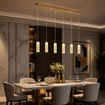 Bamboo Zen Modern Linear Dining Pendant Light - scene
