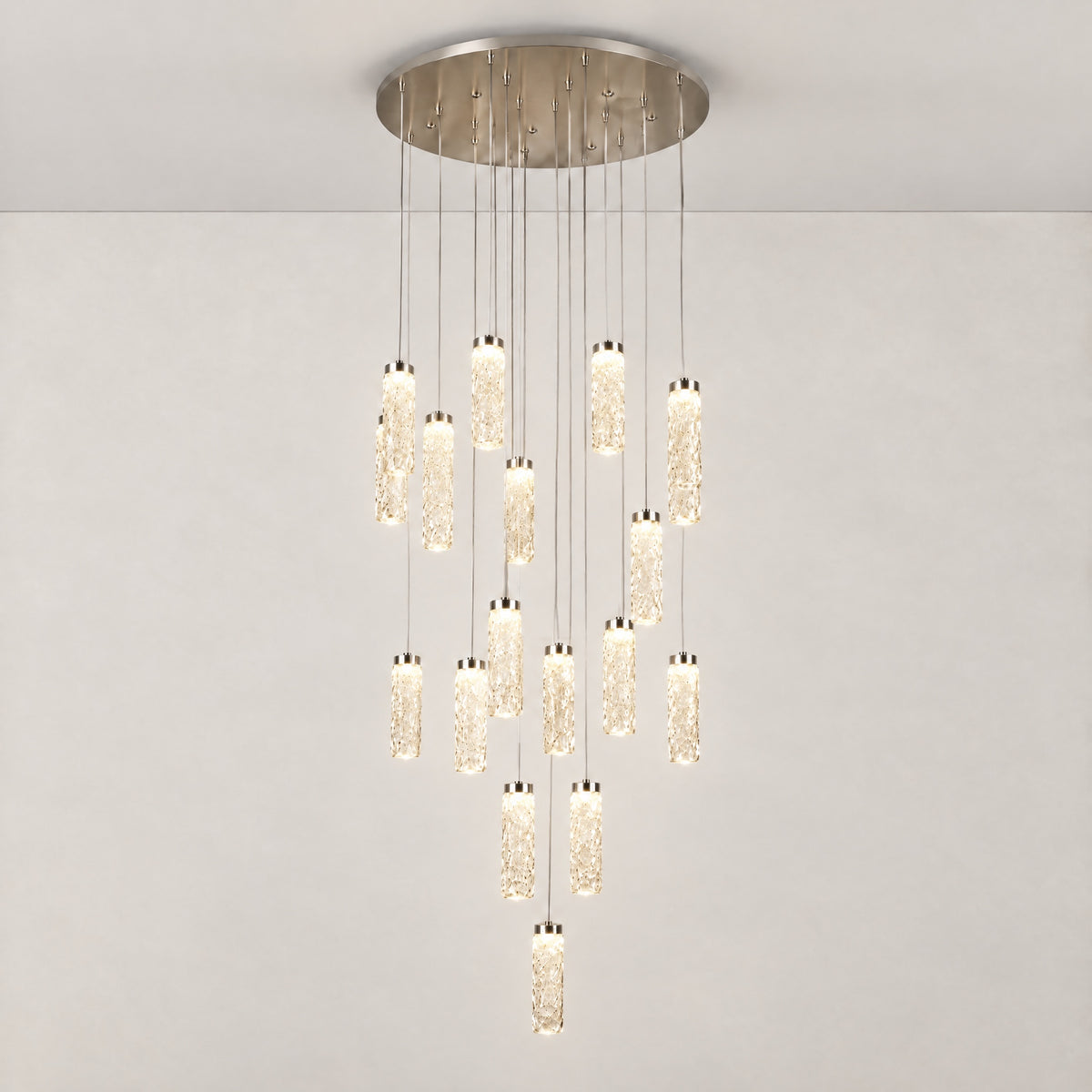 Bamboo Zen Modern Multi-Tier Cluster Chandelier