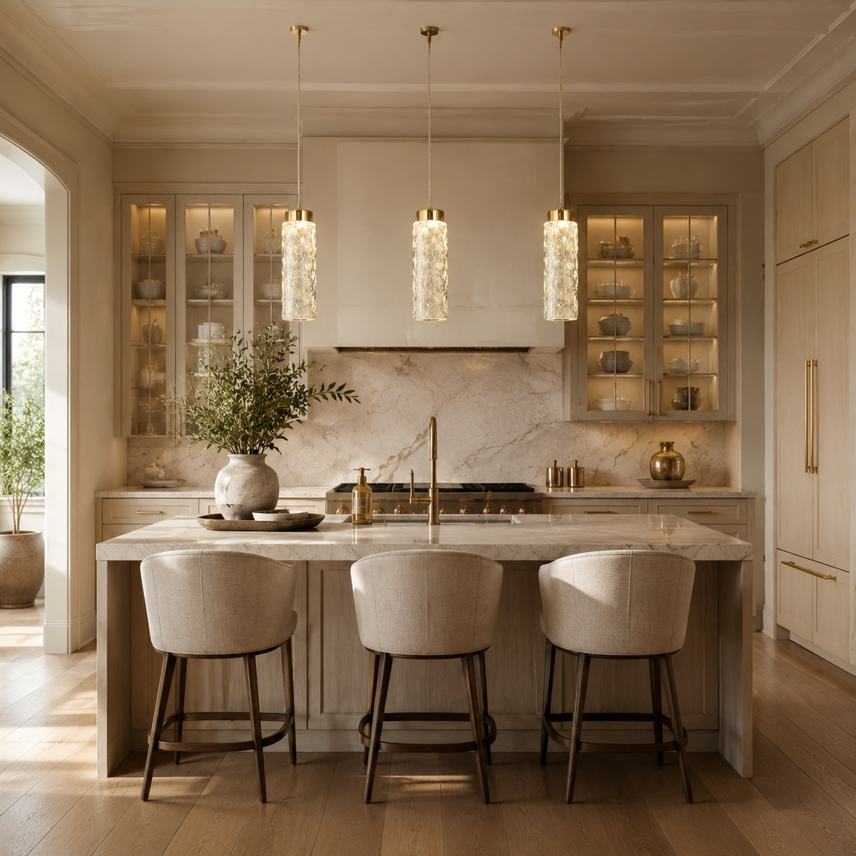 Bamboo Zen Modern Sculptural Pendant Light