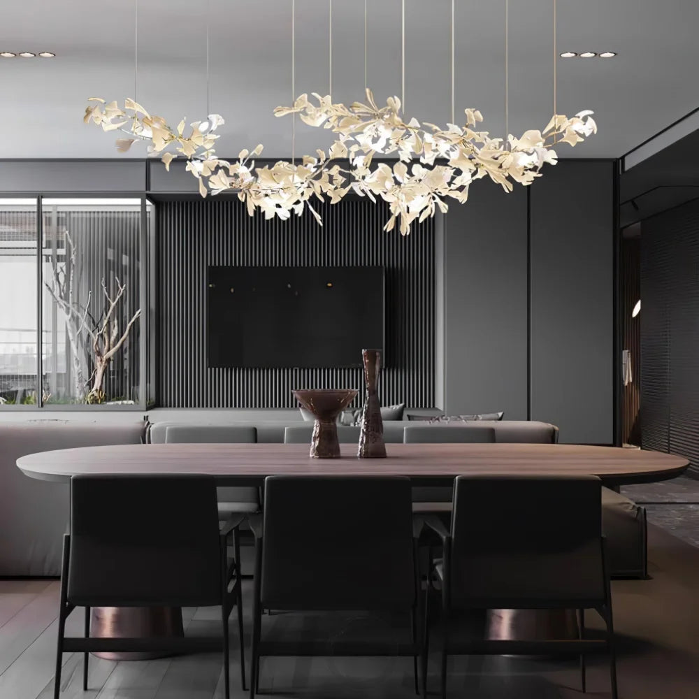 Bar Area Gingko Linear Chandelier Island Branch