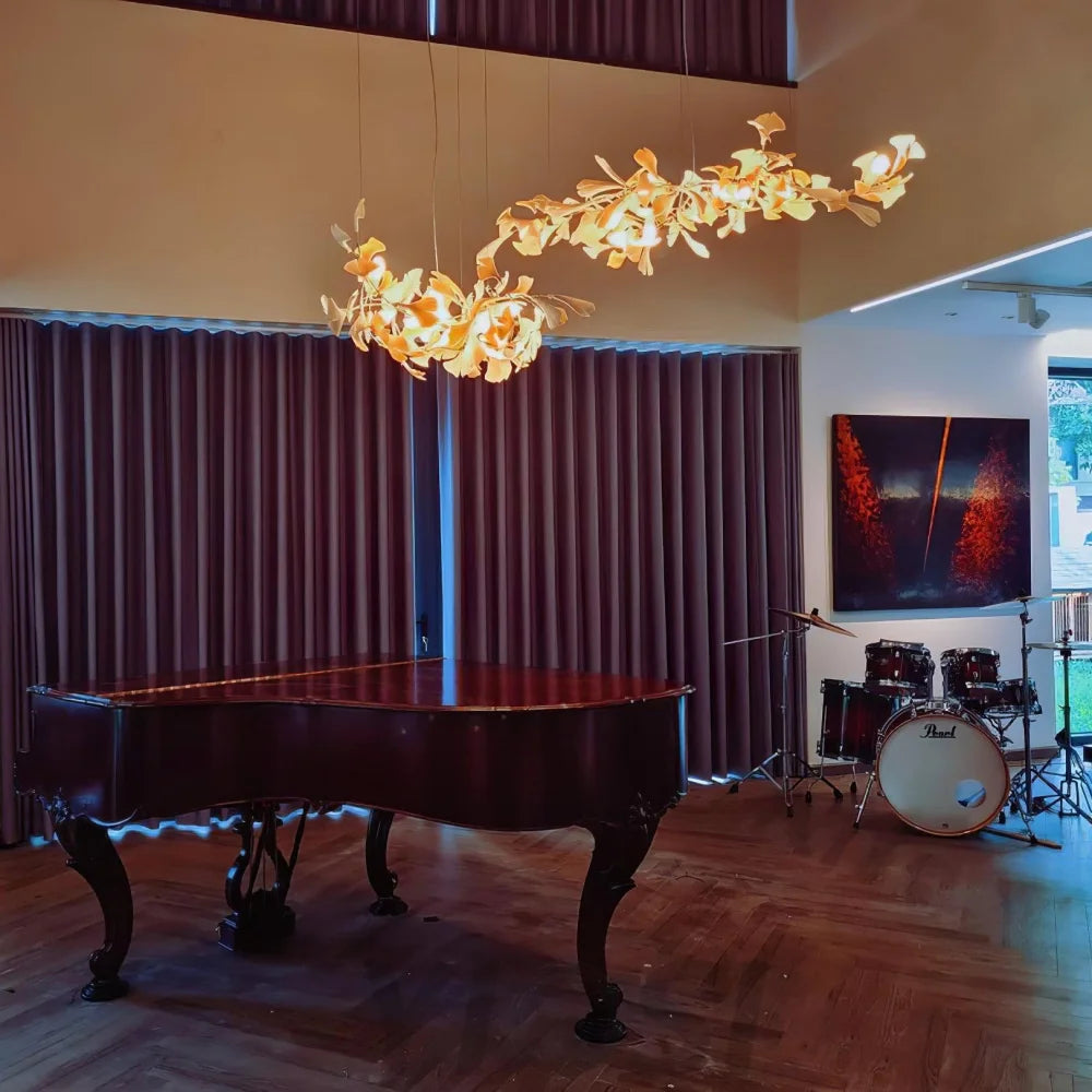 Bar Area Gingko Linear Chandelier Island Branch