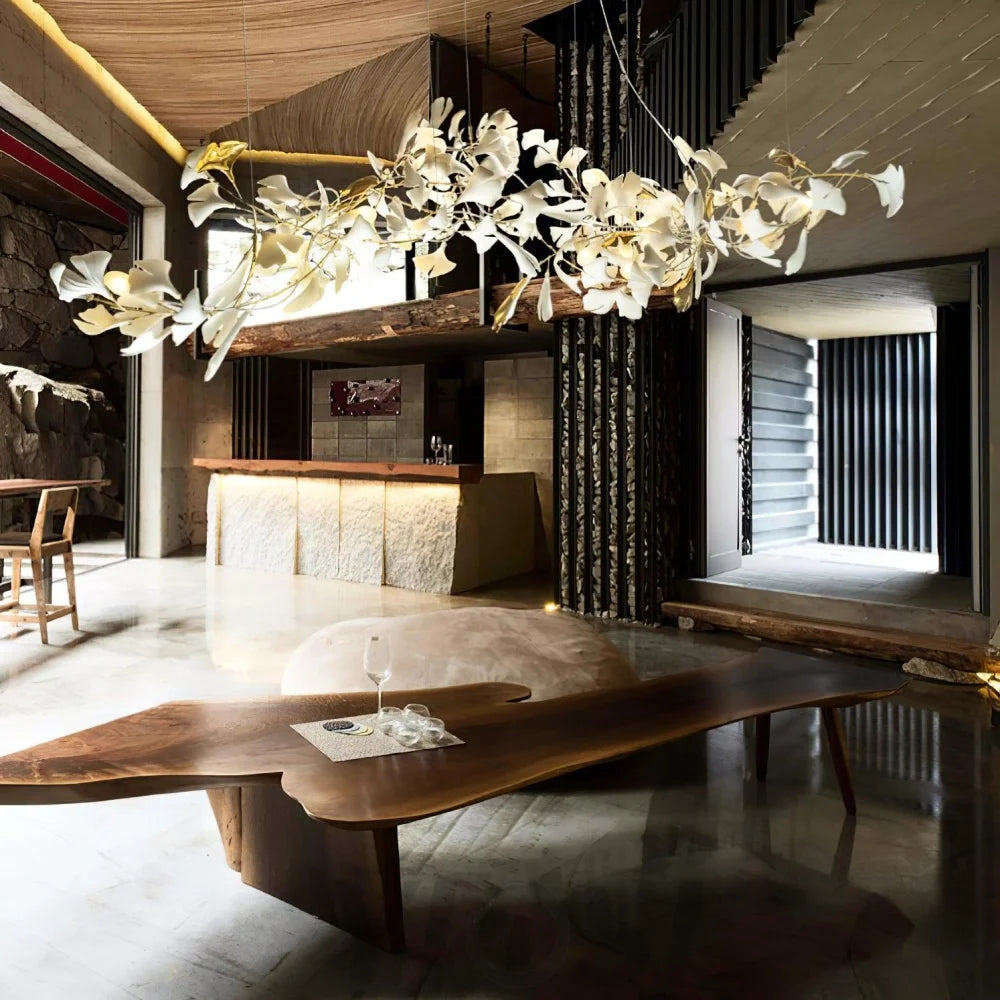 Bar Area Gingko Linear Chandelier Island Branch