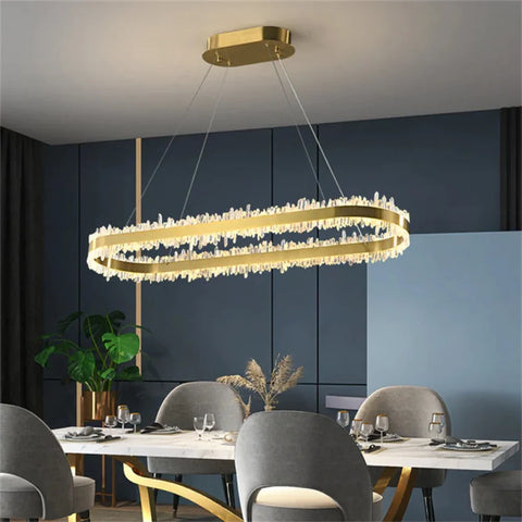 Barry Modern Rock Crystal Oval Chandelier 39.4’’ L