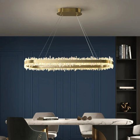 Barry Modern Rock Crystal Oval Chandelier 47.2’’ L