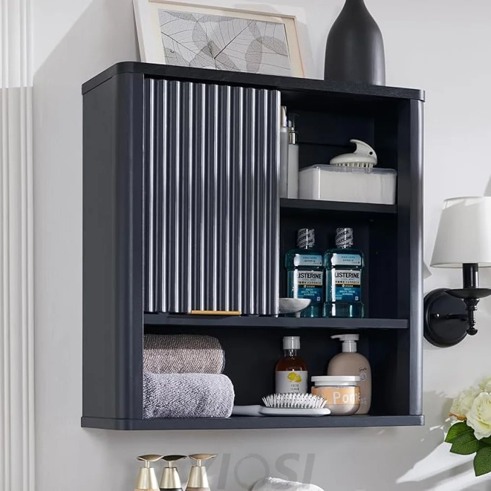 RedLemon Bathroom Wall Cabinet with Fluted Door and Adjustable Shelf