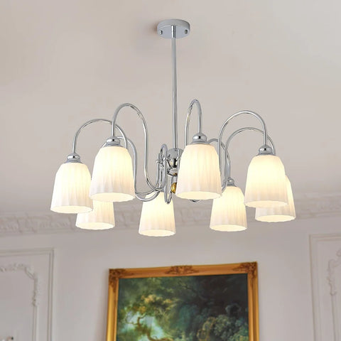 Bauhaus Pleated Chandelier with 3/5/6/8 heads - Zahara-1-Yiosilamp