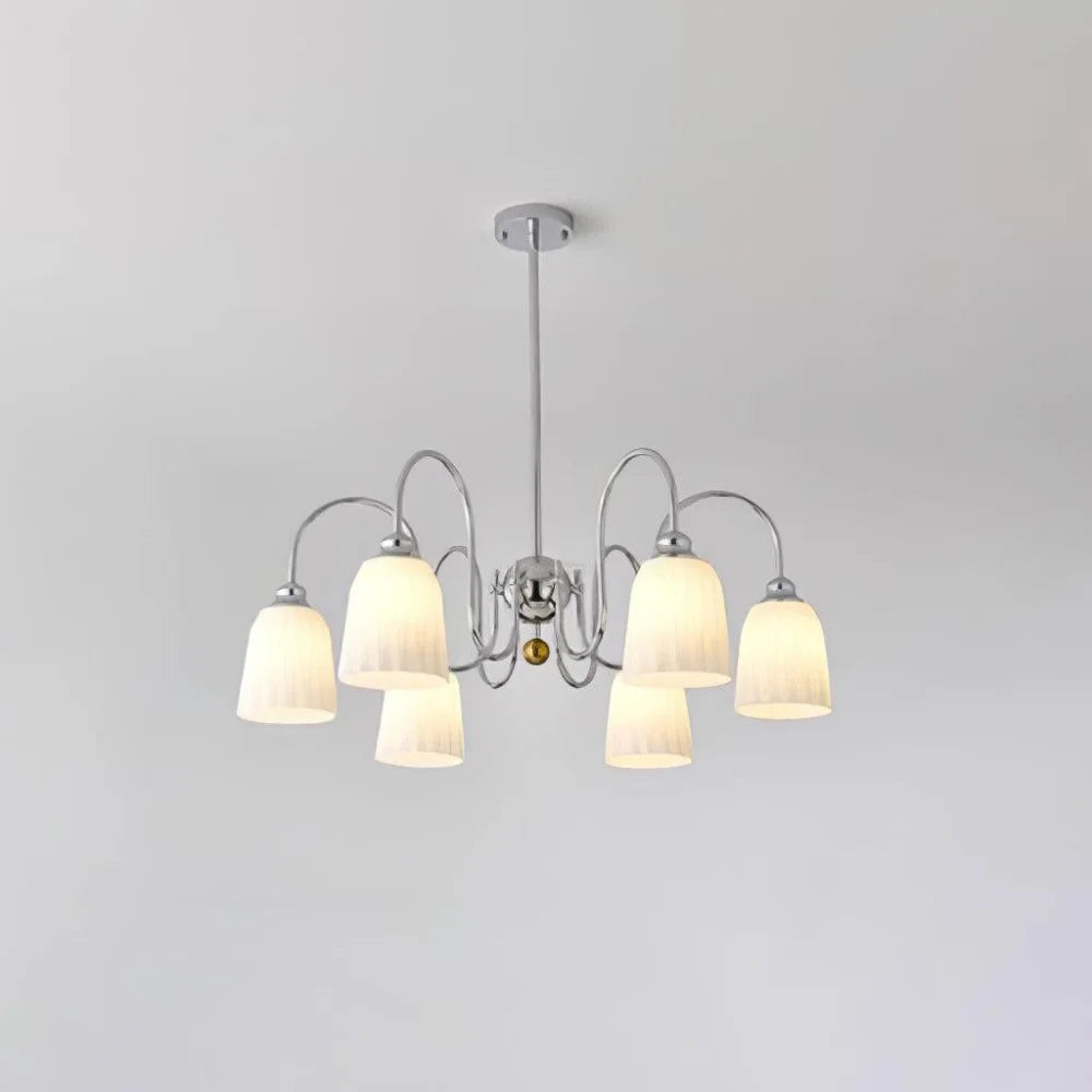 Bauhaus Pleated Chandelier with 3/5/6/8 heads - Zahara-1-Yiosilamp