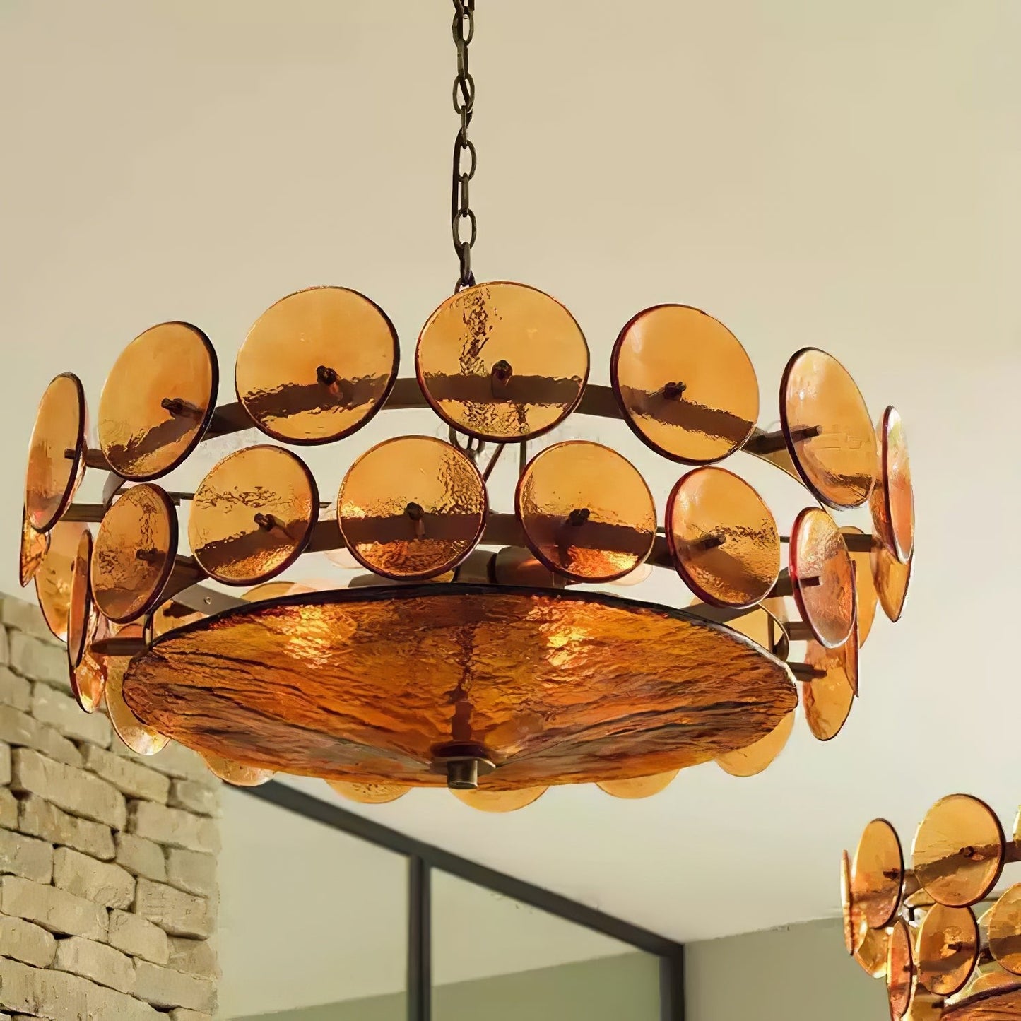 Solaris Disc Murano Chandelier - YIOSI