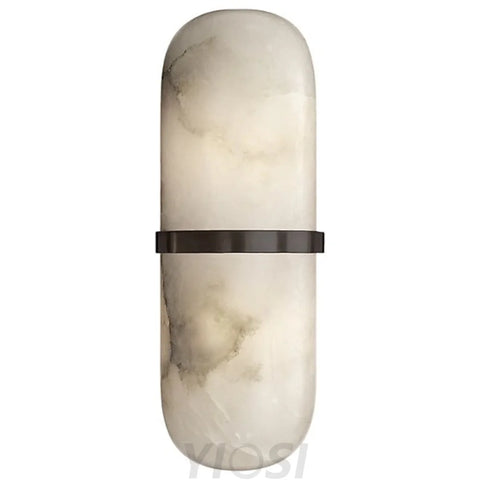 Becky Melange Alabaster Pill Form Wall Sconce Black Light Fixtures