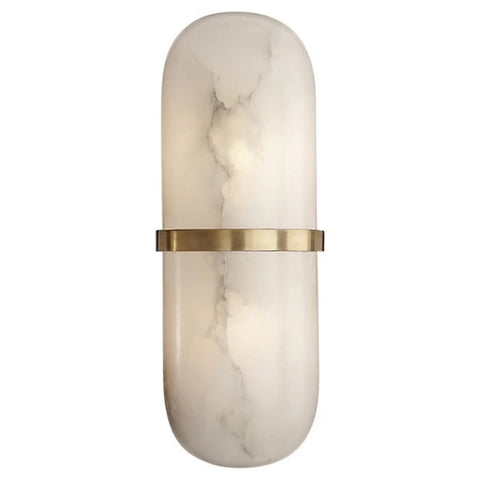 Becky Melange Alabaster Pill Form Wall Sconce Brass Light Fixtures