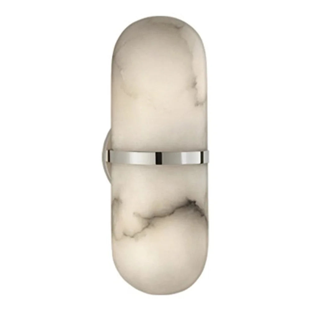 Becky Melange Alabaster Pill Form Wall Sconce Polished Nickel Light Fixtures