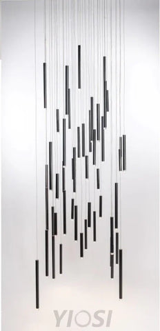 Bellini Rectangular Tri-Tone Tubular Chandelier - -1-Yiosilamp