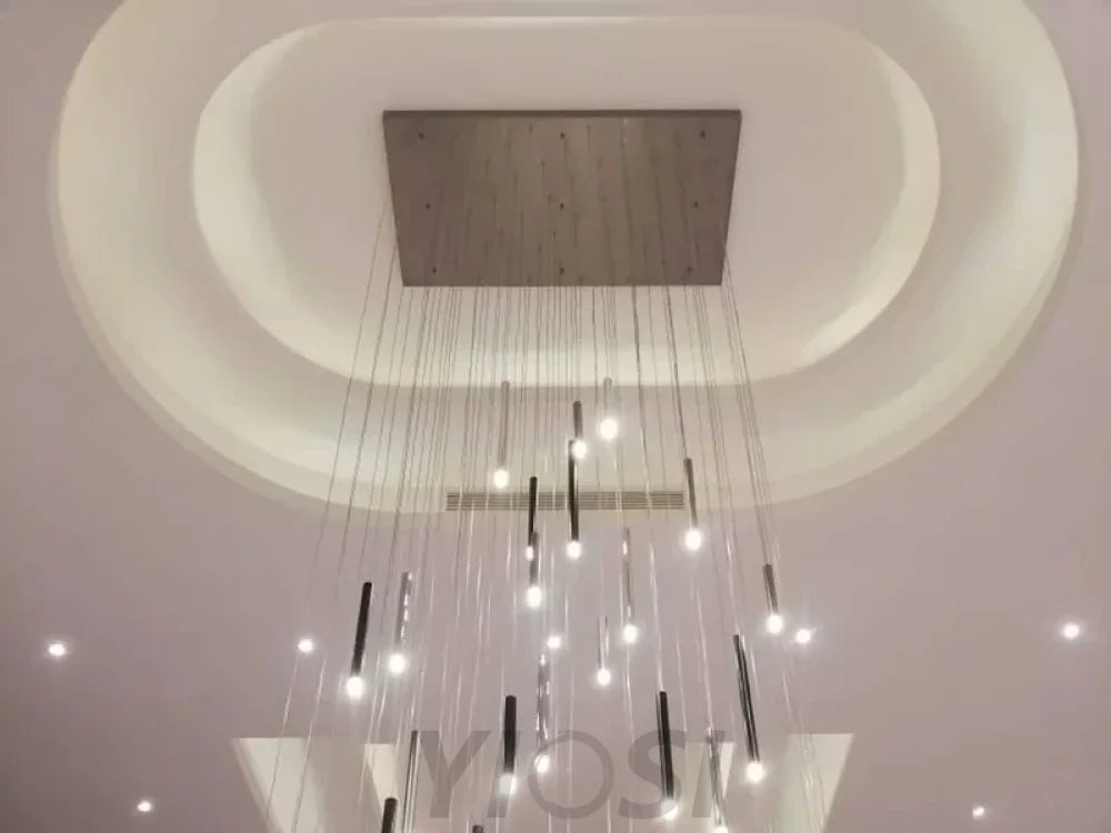 Bellini Rectangular Tri-Tone Tubular Chandelier - -1-Yiosilamp