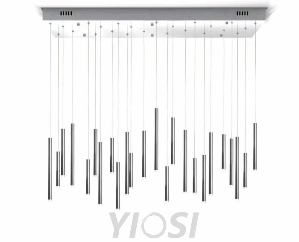 Bellini Rectangular Tri-Tone Tubular Chandelier - -1-Yiosilamp