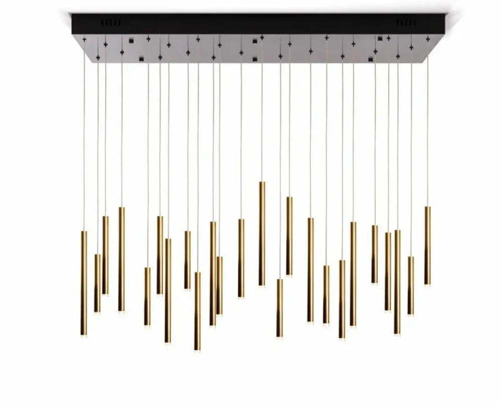 Bellini Rectangular Tri-Tone Tubular Chandelier - -1-Yiosilamp