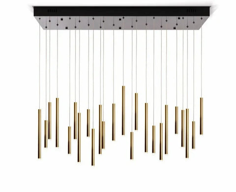 Bellini Rectangular Tri-Tone Tubular Chandelier - -1-Yiosilamp