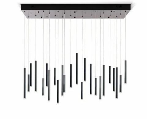 Bellini Rectangular Tri-Tone Tubular Chandelier - -1-Yiosilamp