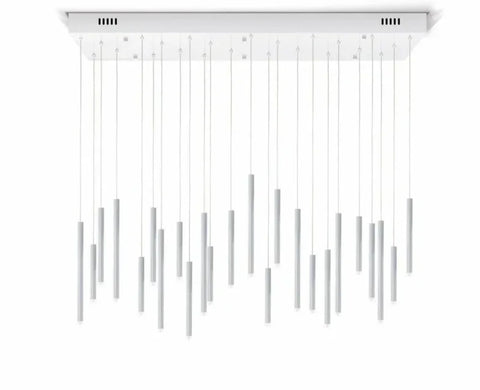 Bellini Rectangular Tri-Tone Tubular Chandelier - -1-Yiosilamp