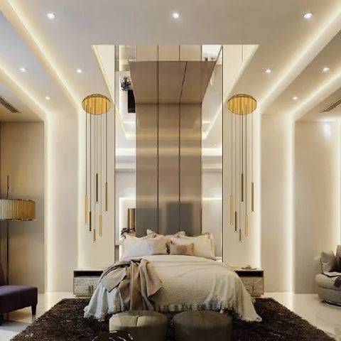 Bellini Rectangular Tubular Pendant Light Chandelier - -1-Yiosilamp
