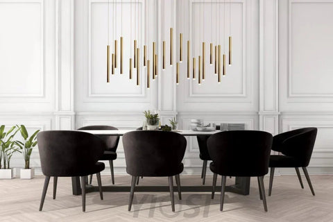Bellini Rectangular Tubular Pendant Light Chandelier - -1-Yiosilamp