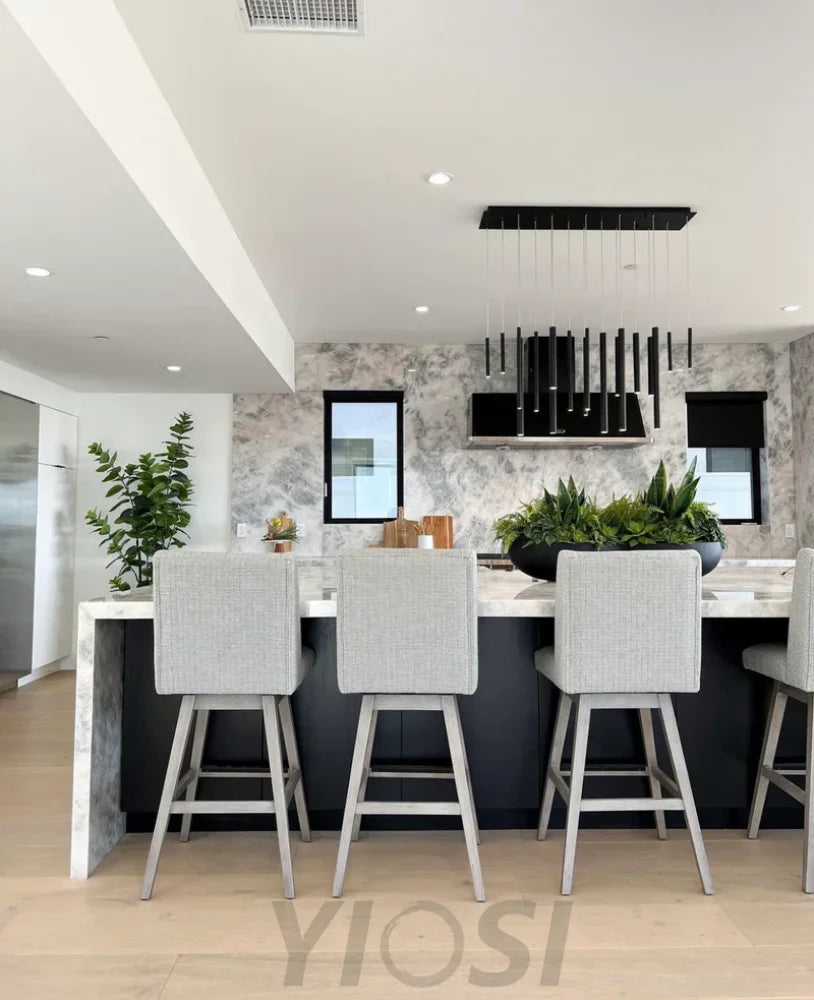Bellini Rectangular Tubular Pendant Light Chandelier - -1-Yiosilamp