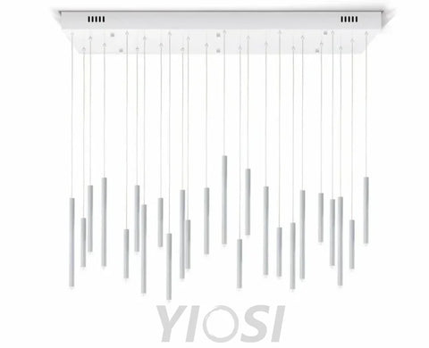 Bellini Rectangular Tubular Pendant Light Chandelier - -1-Yiosilamp