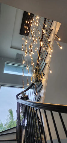 Bellini Rectangular Tubular Pendant Light Chandelier - -1-Yiosilamp