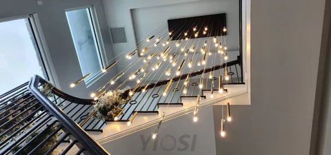 Bellini Rectangular Tubular Pendant Light Chandelier - -1-Yiosilamp