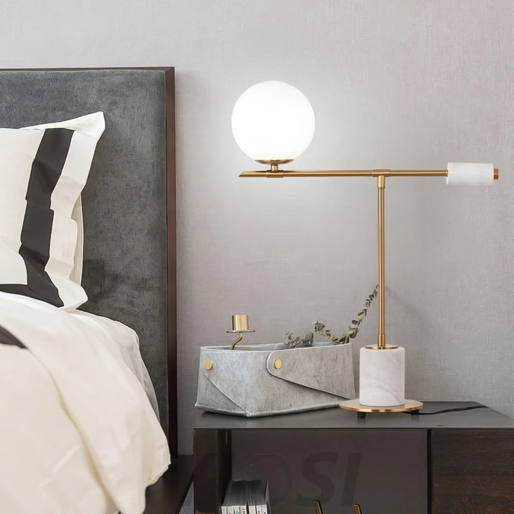 Bendik Ceramic Table Lamp ∅ 19.7″ - Alabaster-1-Yiosilamp