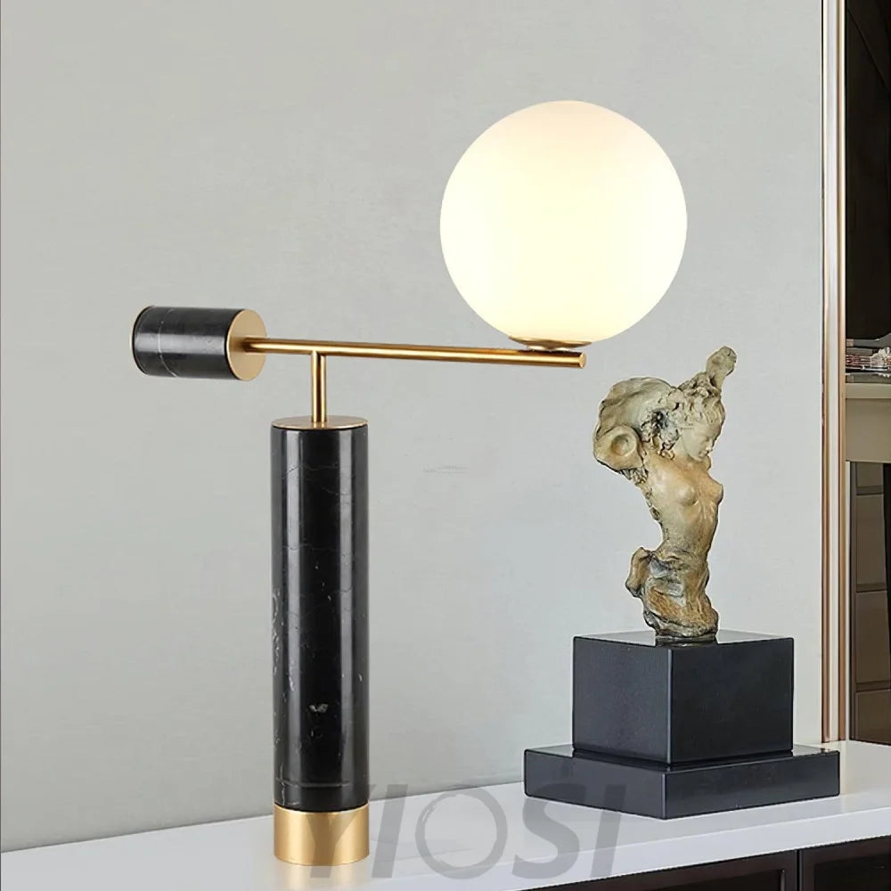 Bendik Ceramic Table Lamp ∅ 19.7″ - Alabaster-1-Yiosilamp