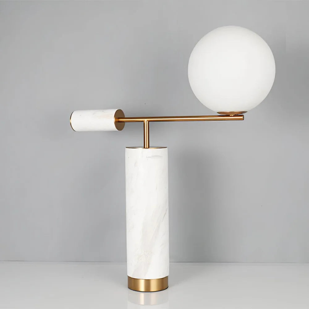 Bendik Ceramic Table Lamp ∅ 19.7″ - Alabaster-1-Yiosilamp